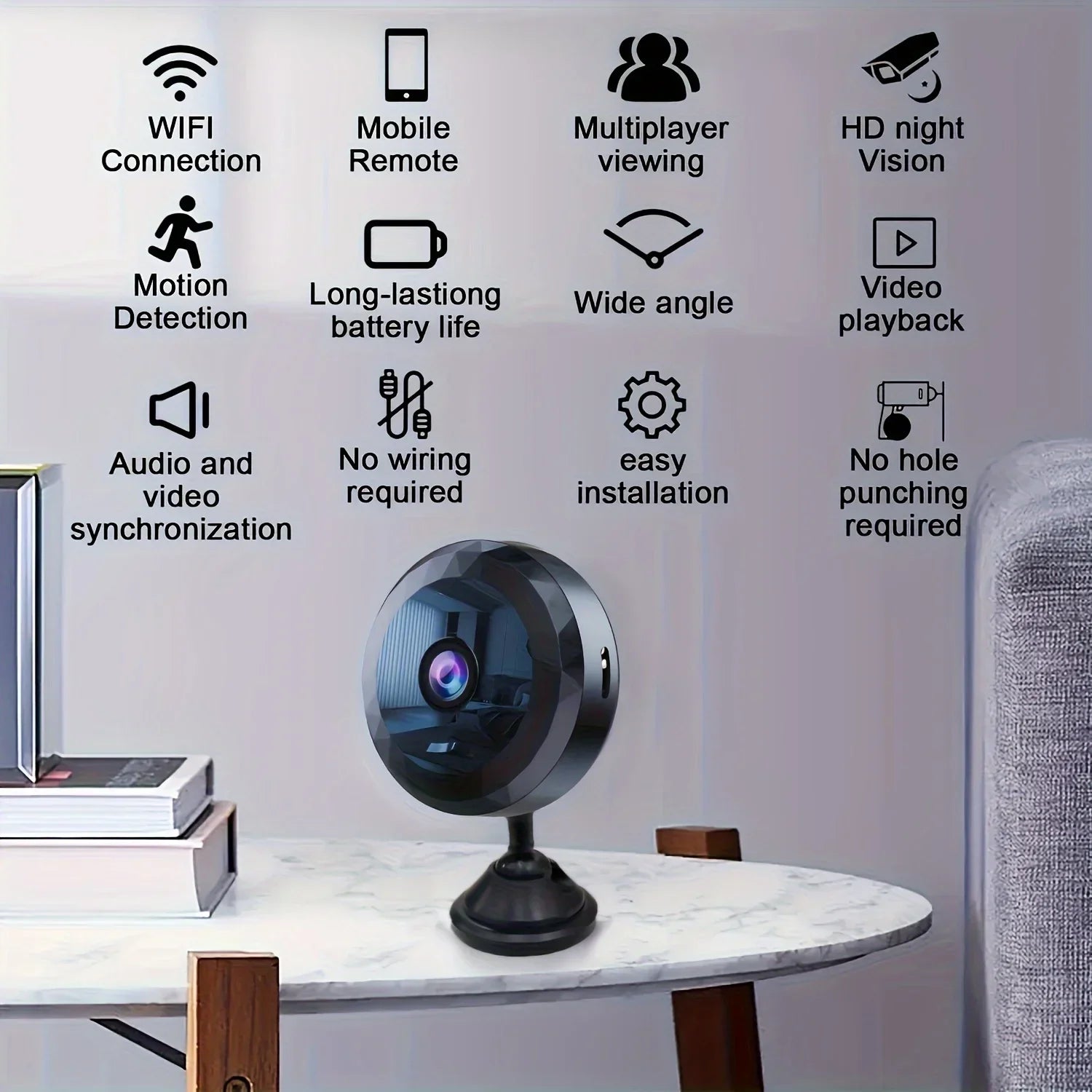 Mini Caméra Wi-Fi De Sécurité Avec Vision Nocturne