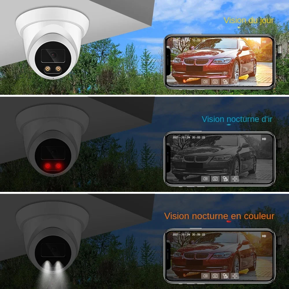 Caméra De Surveillance Extérieure 8MP 4K Avec Vision Nocturne Couleur